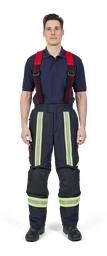 Protective trousers FIRE FLEX black blue, NOMEX® NXT, EN 469:2020